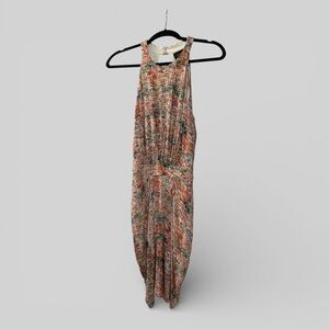 Saloni colorful romantic silk sheath dress cutout draped size US 2 UK 6 chic